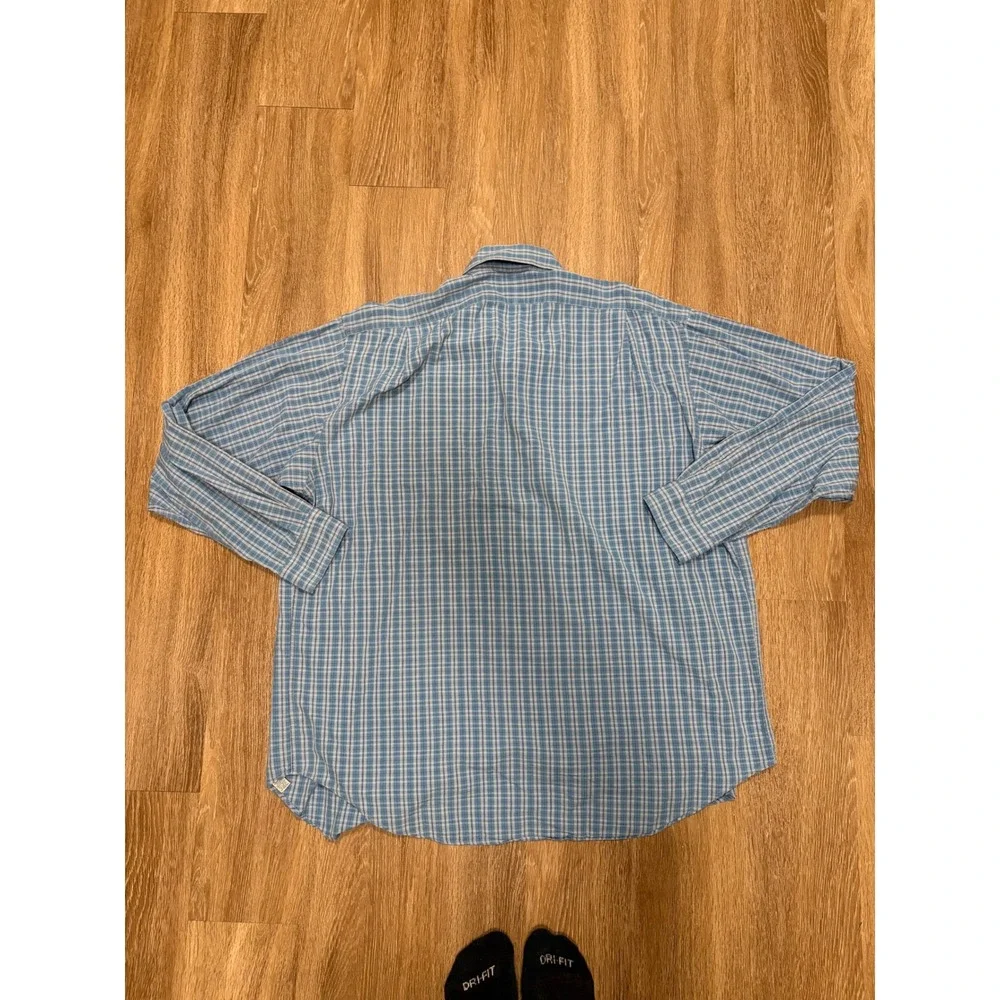 Polo Ralph Lauren Marlowe Mens XL Blue White Plaid Cotton Button Down Shirt